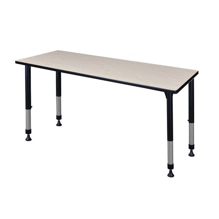 Kee Rectangular Classroom Tables, 66 W, 24 L, 23-34 H, Wood, Metal, Maple MT6624PLAPBK